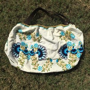 Free People peacock embroidered bag
